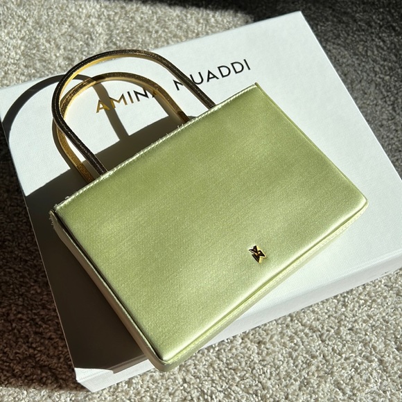 Amina Muaddi Henson Satin Bag - Picture 2 of 9